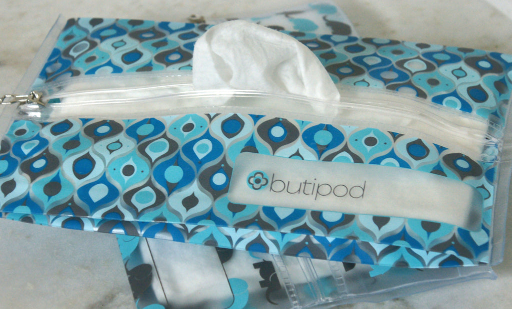 buti-pod zip | blue ellies and ogee | 2-pack