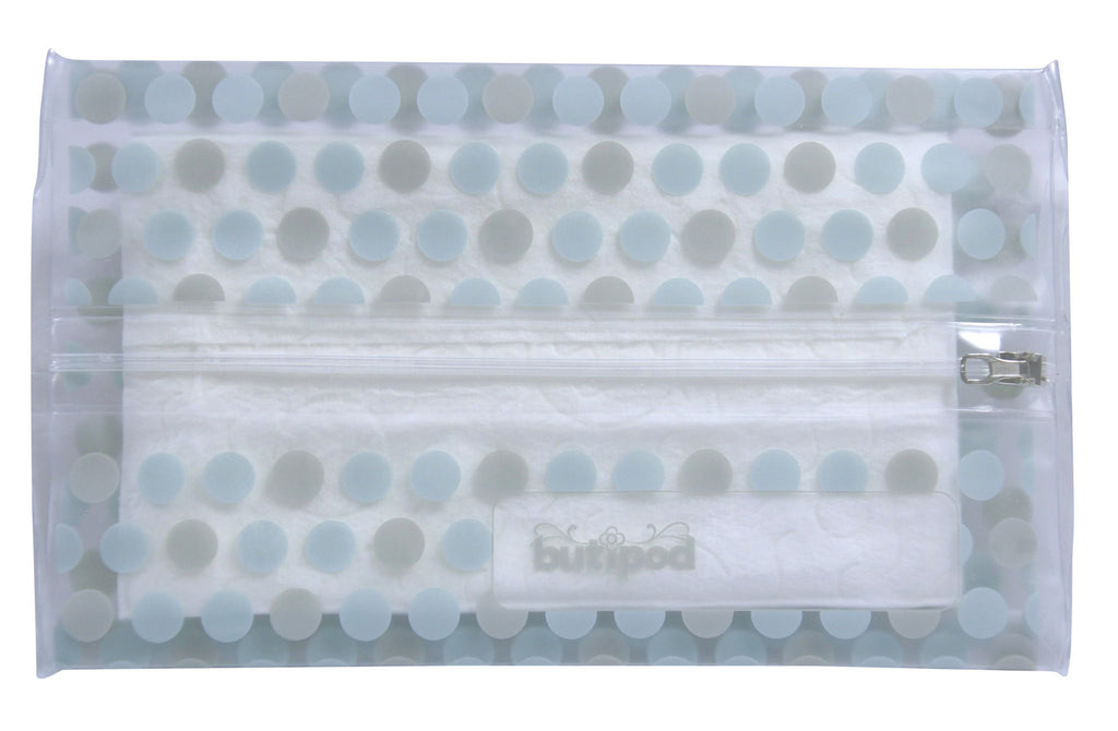 buti-pod zip travel wipes cases | aquamarine blue/grey | 2-pack